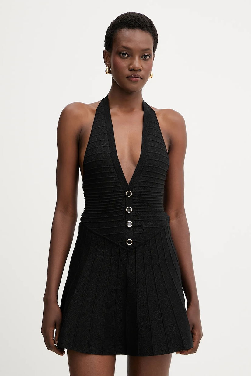 Retrofete rochie Cinzia culoarea negru, mini, evazați, R-FW15-12048-17