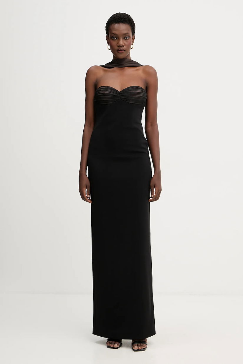 Retrofete rochie Daufine culoarea negru, maxi, mulată, R-FW25-11888-17
