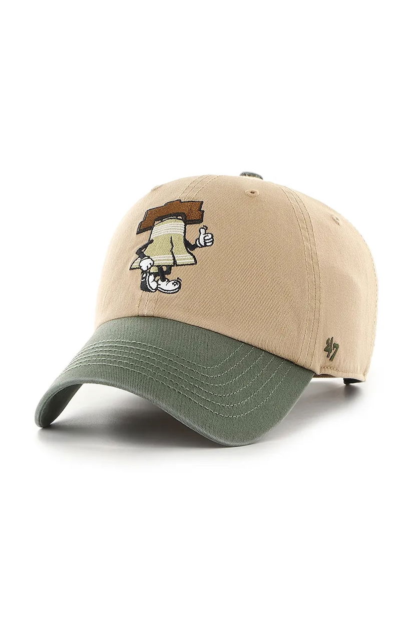 47 brand șapcă de baseball din bumbac MLB Philadelphia Phillies culoarea verde, B-CARCU19GWS-KH