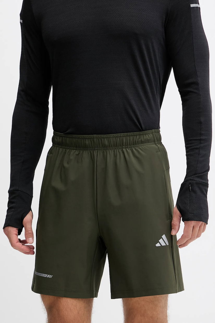 adidas Performance pantaloni scurți de antrenament Training Essentials Holiday culoarea verde, KA7862