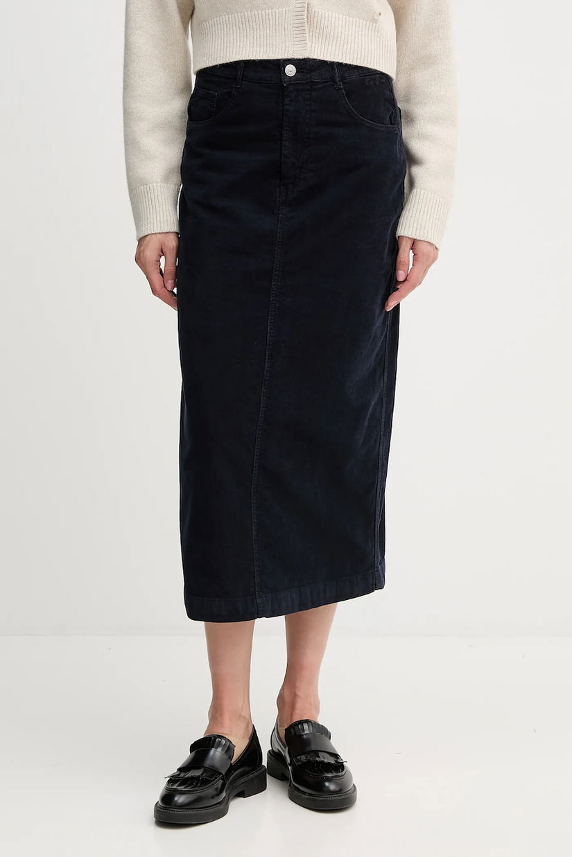 Pepe Jeans fustă culoarea bleumarin, midi, drept, PL9011885