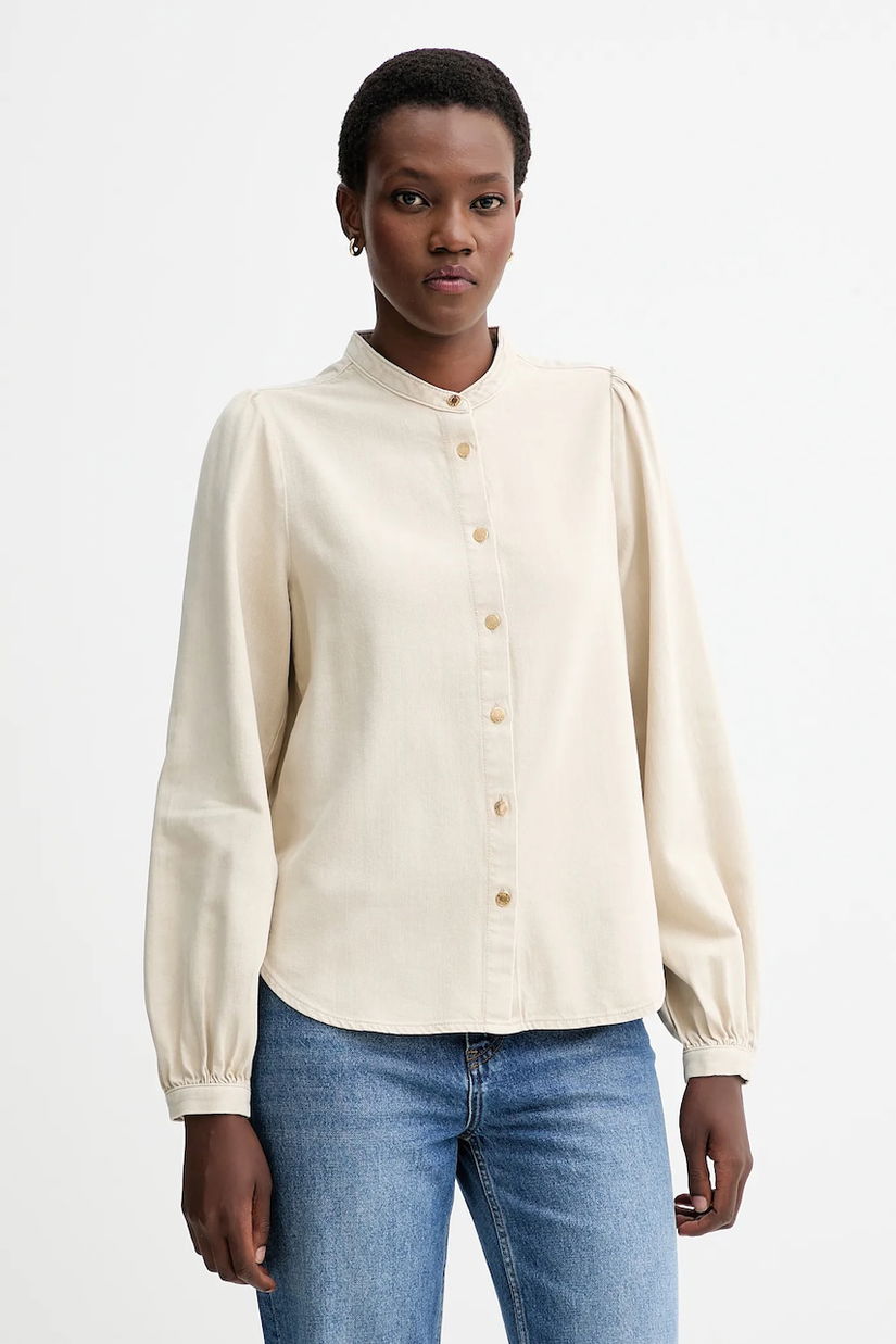 Rag & Bone cămașă culoarea bej, cu guler stand-up, regular, RJ0225FSUSS