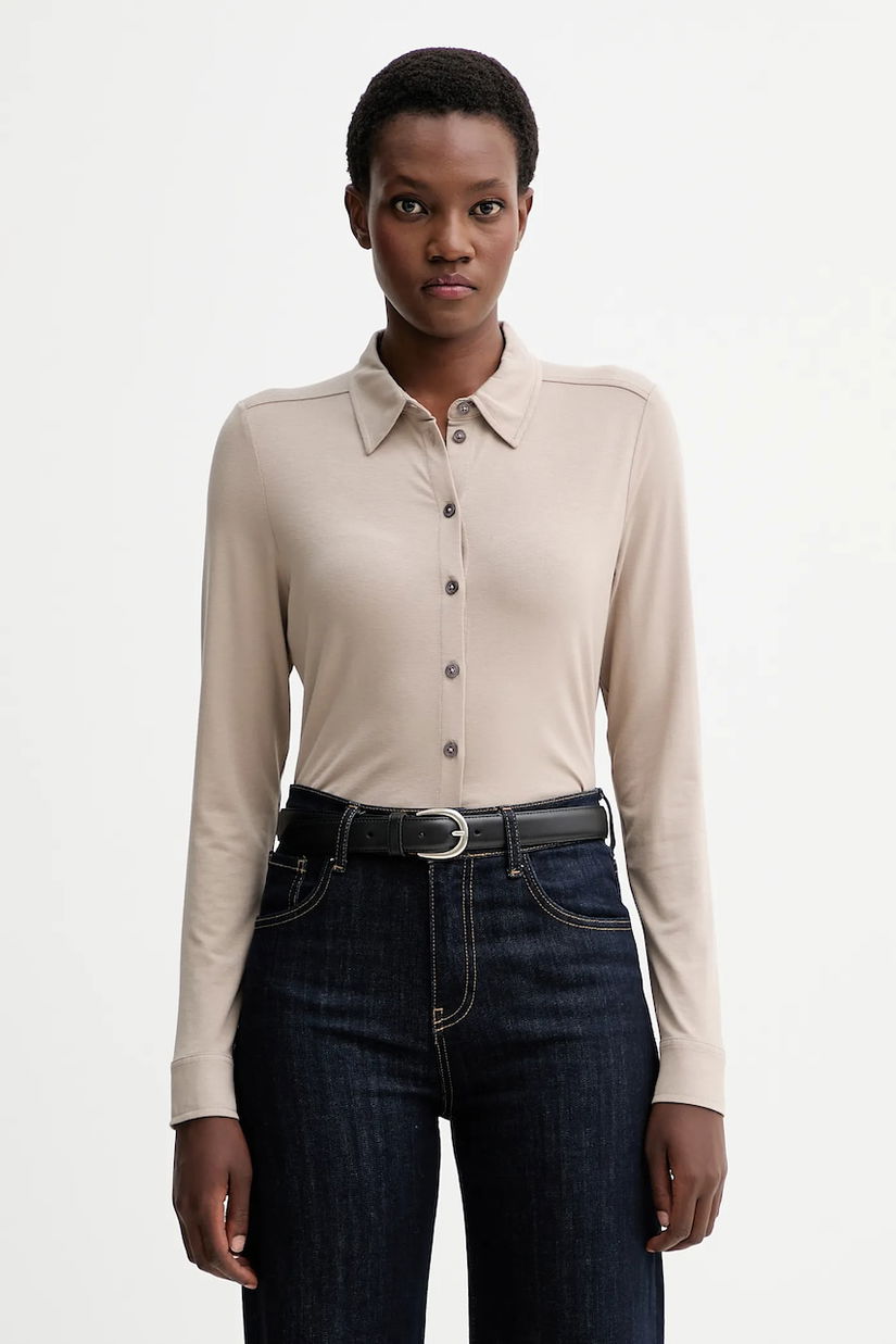Marc O'Polo cămașă culoarea bej, cu guler clasic, regular, 511205252505