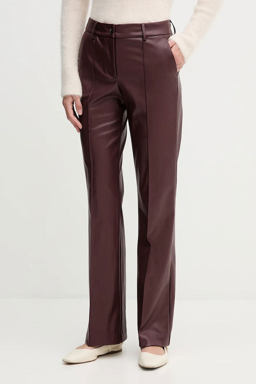 Sandro Ferrone pantaloni culoarea bordo, evazați, high waist, S15YBFDENISE