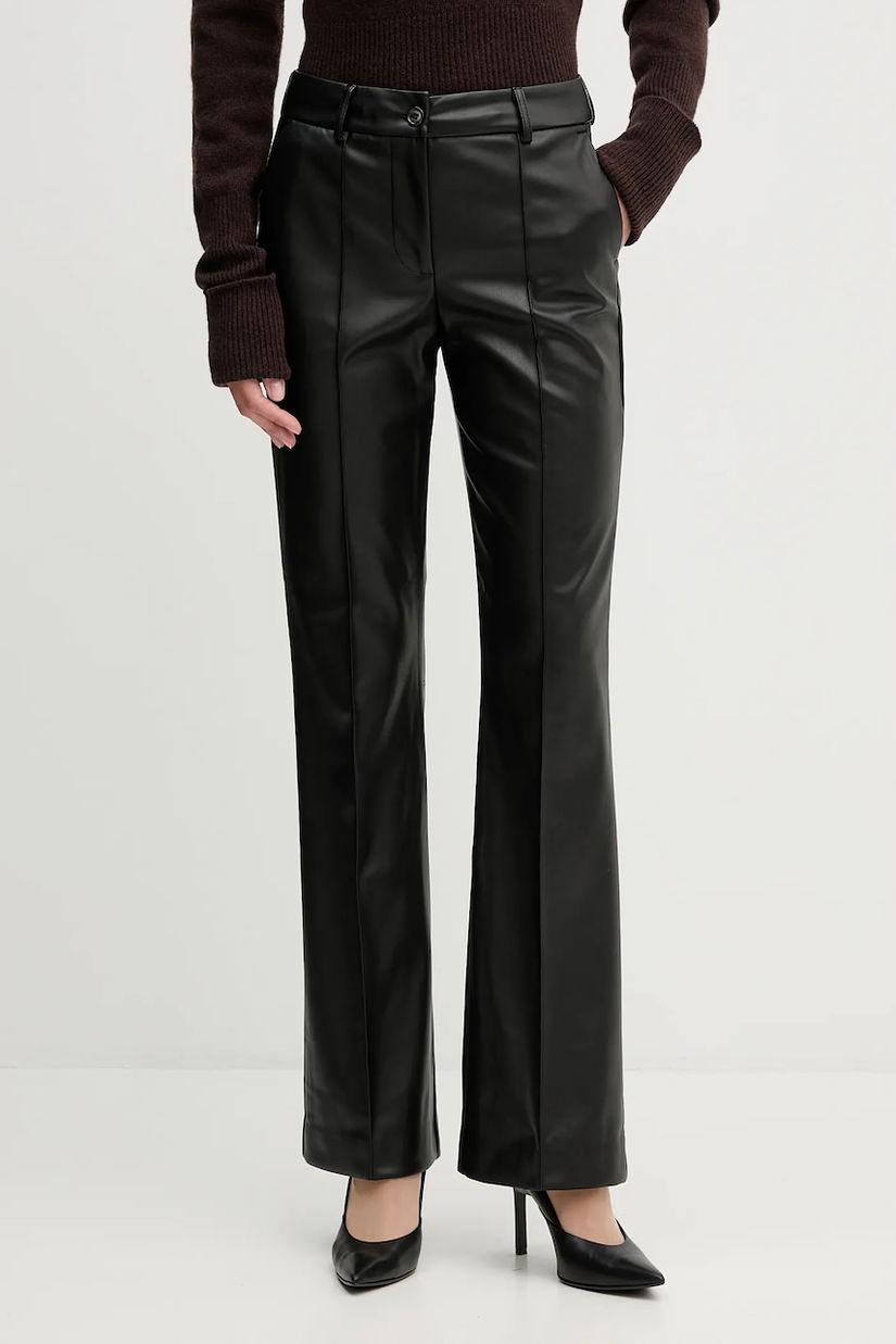 Sandro Ferrone pantaloni culoarea negru, evazați, high waist, S15YBFDENISE