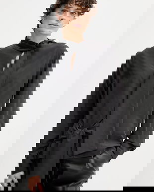 Sandro Ferrone bluză culoarea negru, uni, S165YBFCRUSCA