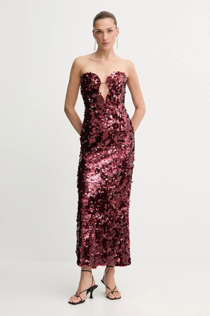 Bardot rochie culoarea roșu, mini, evazați, 59946DB1