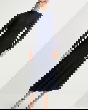 Bardot rochie culoarea bleumarin, midi, evazați, 59476DB2