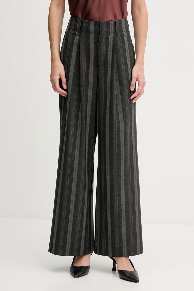 Mos Mosh pantaloni EVINE culoarea gri, lat, high waist, 173851