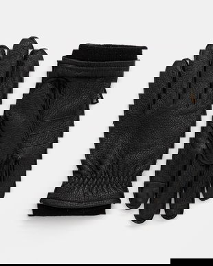 Barbour mănuși de piele culoarea negru, MGL0145