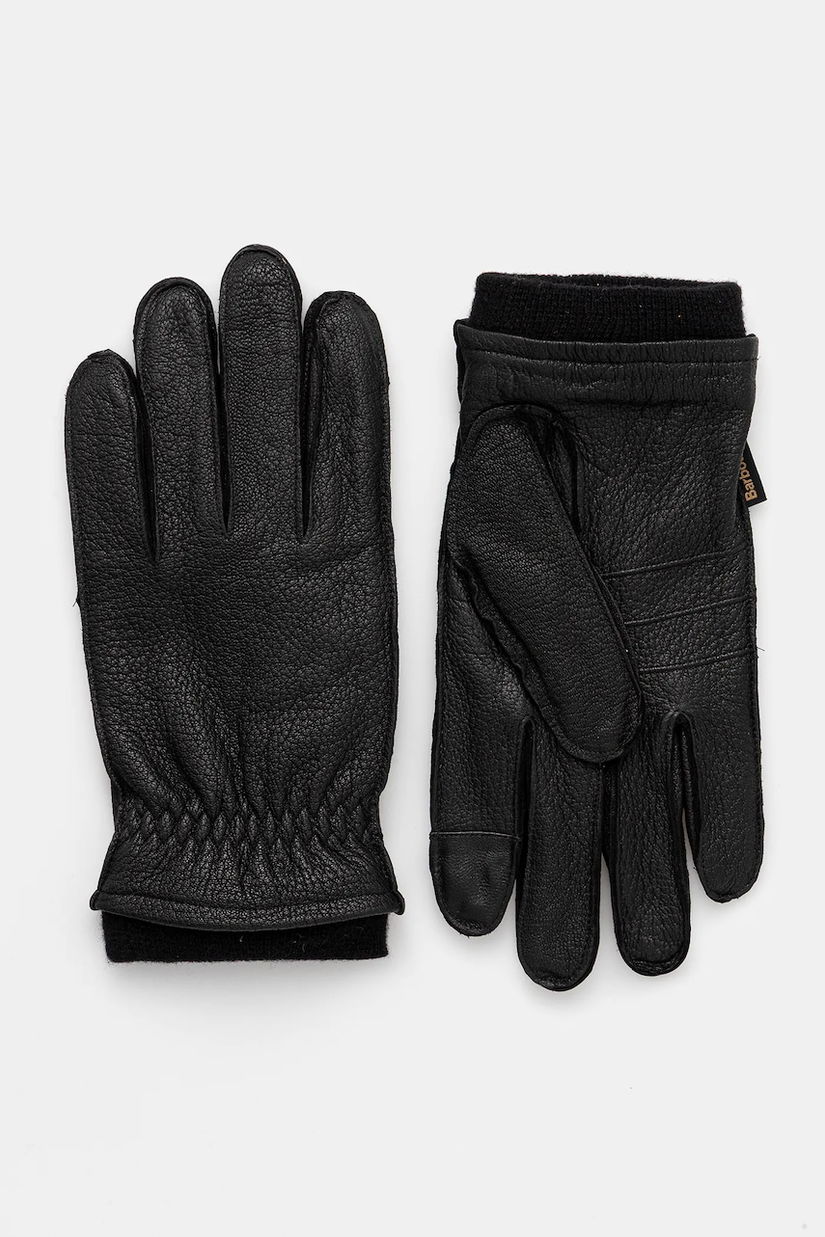 Barbour mănuși de piele culoarea negru, MGL0145