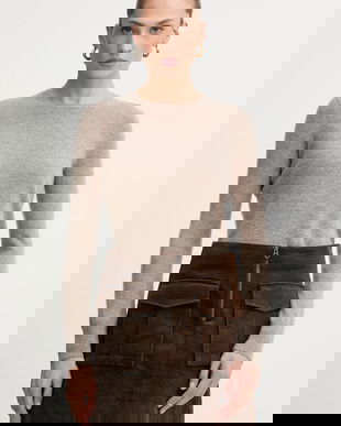 FROM FUTURE pulover de cașmir culoarea maro, light, WPR00019