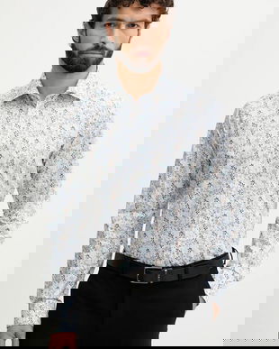 Eton cămașă din bumbac culoarea alb, cu guler italian, slim, 100014421