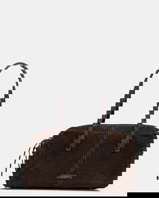 Gianni Chiarini geantă de mână din piele întoarsă ARYNA culoarea maro, BS.11802.NBK.TKL