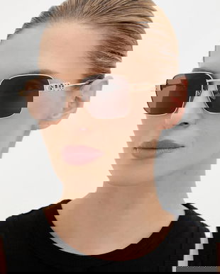 Gucci ochelari de soare culoarea auriu, GG1937S