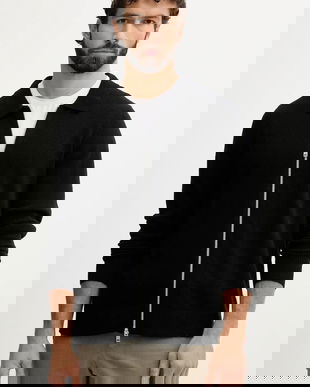 Lindbergh cardigan din amestec de lână culoarea negru, 30.800229