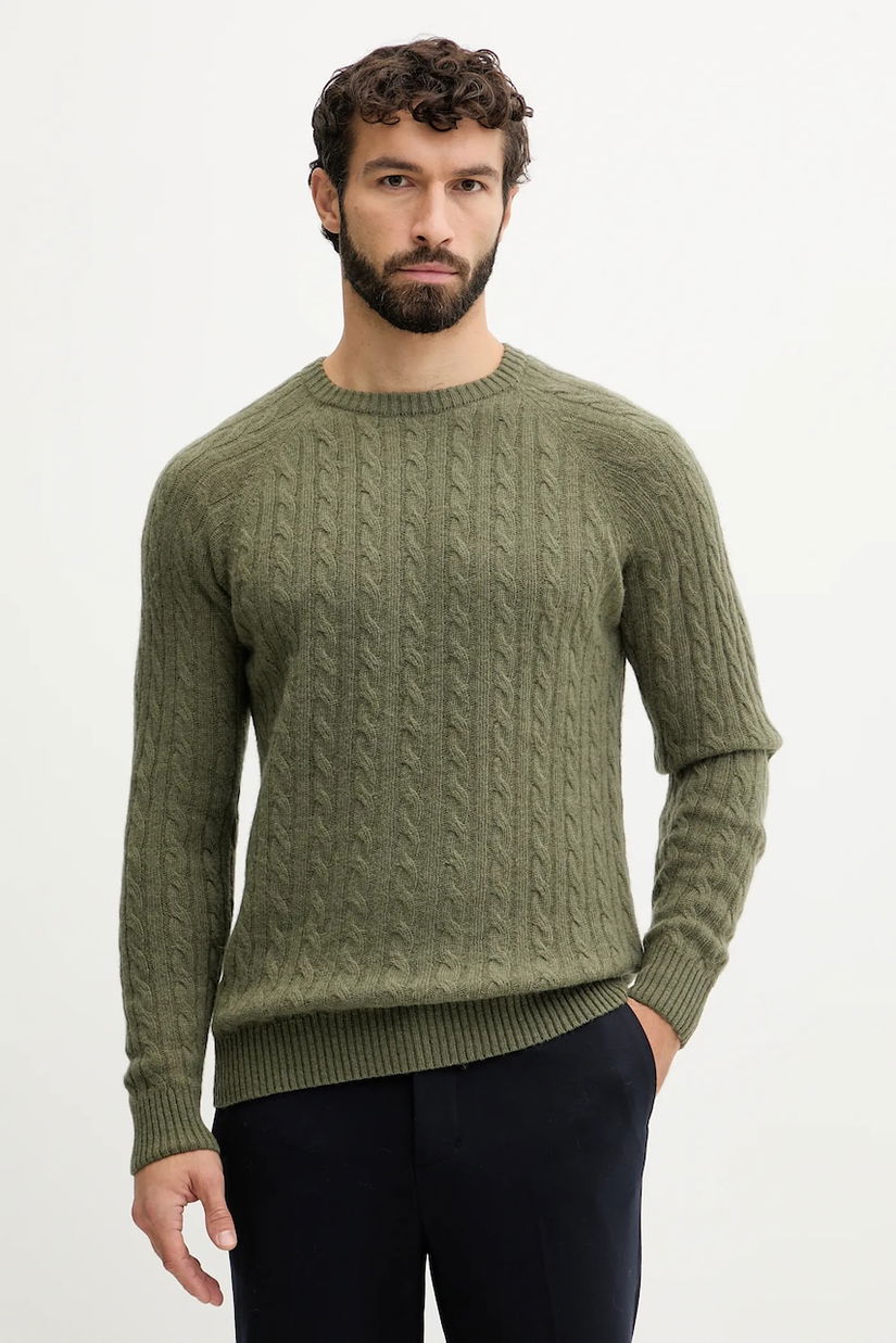 Lindbergh pulover din amestec de lână culoarea verde, 30.800227