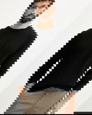 Lindbergh pulover din amestec de lână culoarea negru, 30.800227