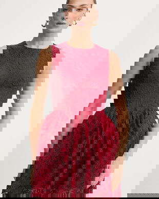 Bardot rochie culoarea bordo, mini, evazați, 60091DB