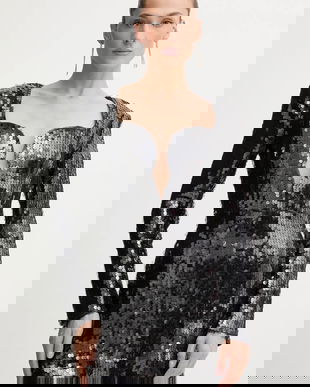 Bardot rochie culoarea gri, mini, evazați, 60120DB