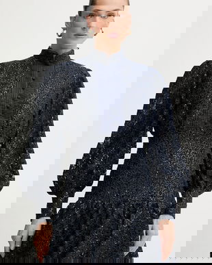 Bardot rochie culoarea bleumarin, mini, evazați, 58421DB4