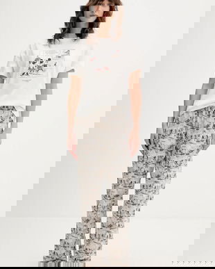 women'secret pijamale de bumbac culoarea bej, bumbac, 3132160