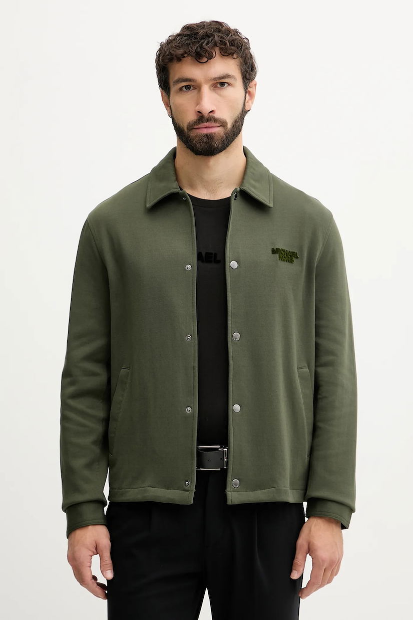 Michael Kors cămașă culoarea verde, cu guler clasic, regular, CF5528A5MF