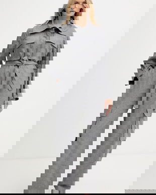 BOSS salopete cu lână culoarea gri, cu guler, 50548121