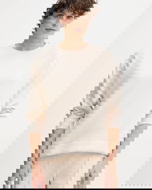 United Colors of Benetton bluză culoarea bej, uni, 3Y2F3M07M