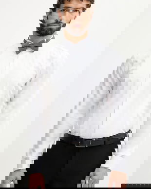 BOSS cămașă din bumbac culoarea alb, slim, 50550662