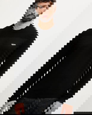 BOSS Green pulover din amestec de lână culoarea negru, light, 50547507