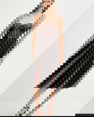 Elisabetta Franchi rochie culoarea negru, midi, evazați, AB88957E2