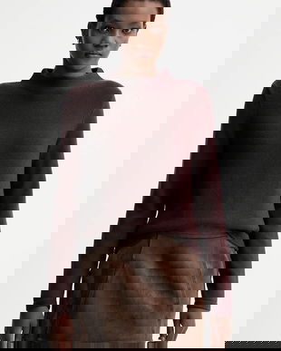 Marc O'Polo pulover de bumbac culoarea maro, cu turtleneck, 511605960419