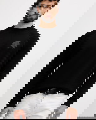 Karl Lagerfeld bluză culoarea negru, cu imprimeu, 554910.705010