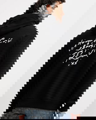 Karl Lagerfeld hanorac de bumbac Karl Lagerfeld x Paris Hilton culoarea negru, cu glugă, cu imprimeu, 554917.705420