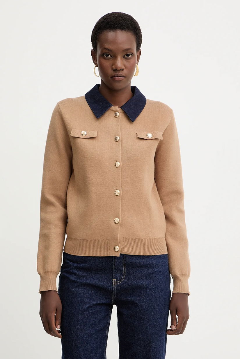 Morgan cardigan culoarea bej, light, MJEANE
