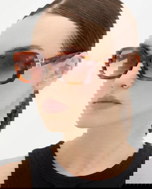 Chloé ochelari de soare culoarea maro, CH0333S