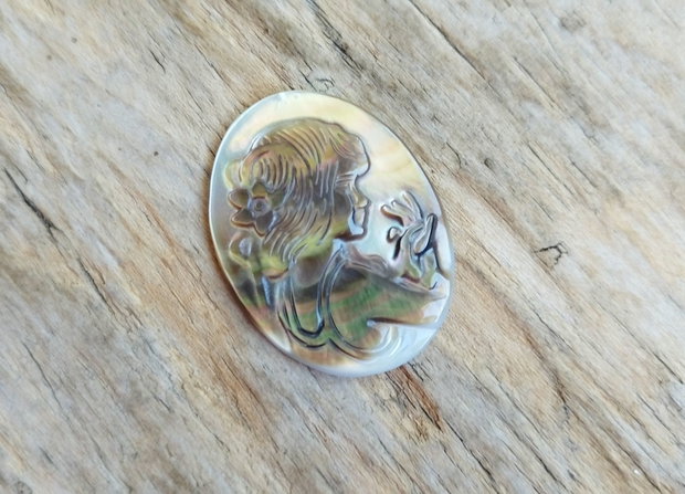 Cabochon camee sidef, 30x22 mm