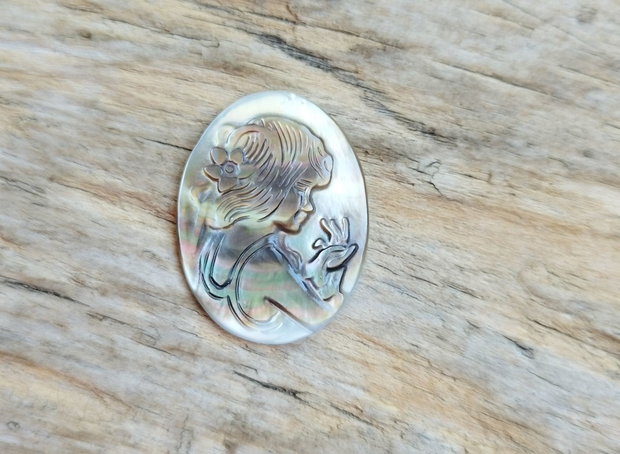 Cabochon camee sidef, 30x22 mm