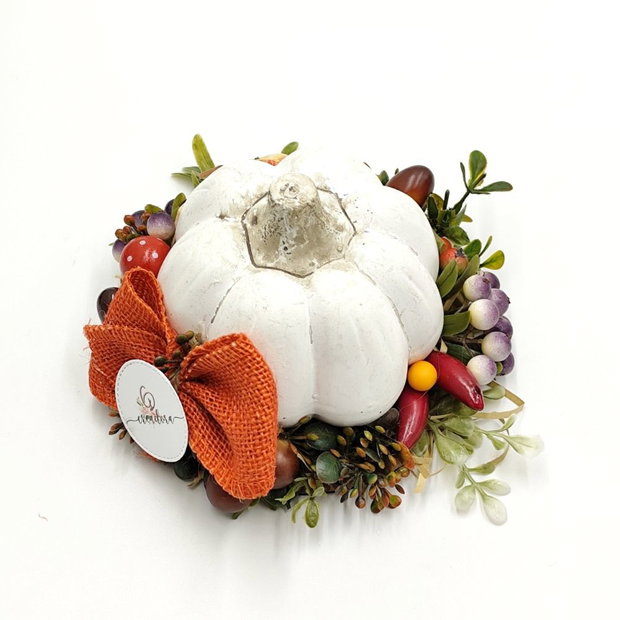 Aranjament decorativ cu bostanel ceramic rotund, 4537