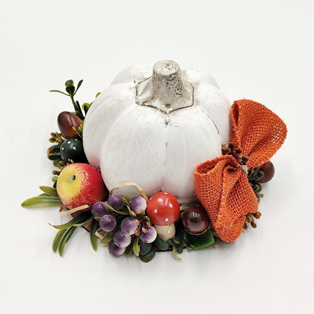 Aranjament decorativ cu bostanel ceramic rotund, 4537