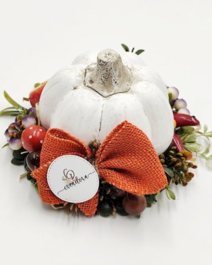 Aranjament decorativ cu bostanel ceramic rotund, 4537
