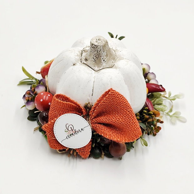 Aranjament decorativ cu bostanel ceramic rotund, 4537