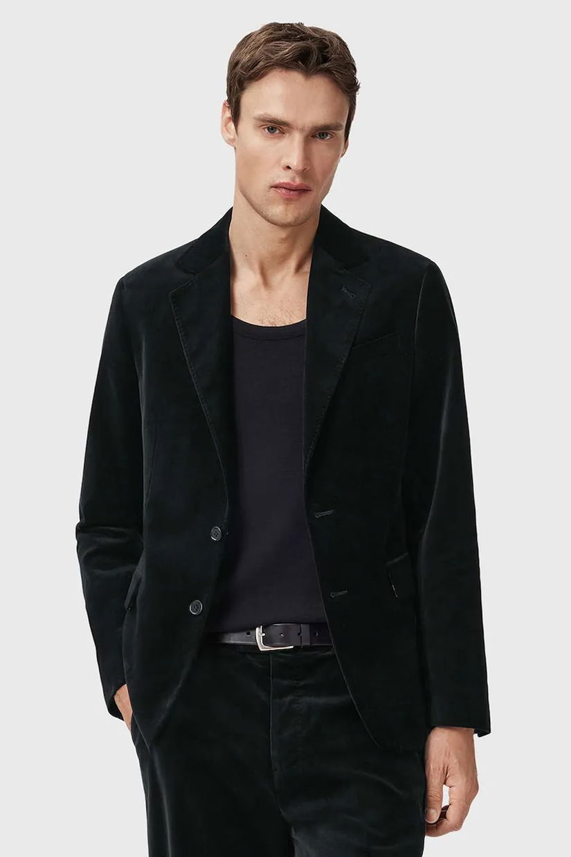 AllSaints sacou din bumbac SAGA culoarea negru, M017QD