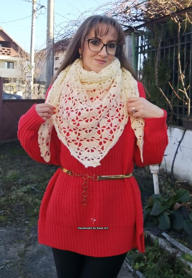 Sal/eșarfă crosetata manual
