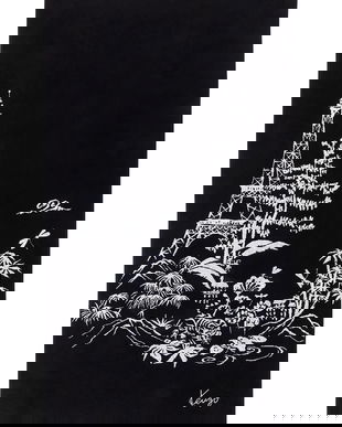 Kenzo prosop de plajă K ESTAMP 90 x 160 cm culoarea negru