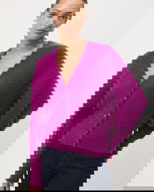 Medicine cardigan culoarea violet