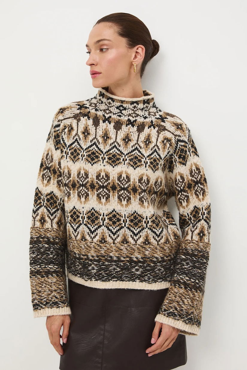Medicine pulover din amestec de lana călduros, cu turtleneck