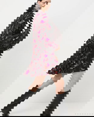 Medicine rochie culoarea negru, mini, evazati