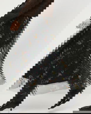 Medicine fusta culoarea negru, midi, evazati